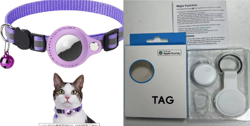 猫犬用リフレクティブ首輪 AirTag対応防水ホルダー付き 7色展開 | Kizuna Pets