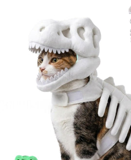 恐竜スケルトン 猫用ハロウィンコスチューム｜恐竜パーカー ペット仮装ウェア
