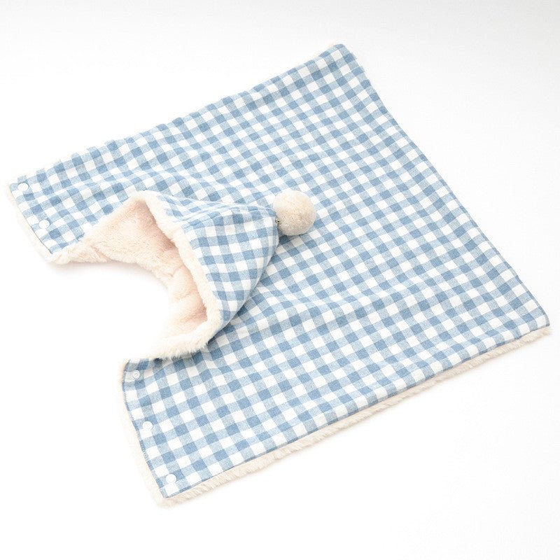 ペット用 ブランケット 寝袋 犬・猫用 コットン100% S/M/L かわいい チェック柄 - Kizuna Pets