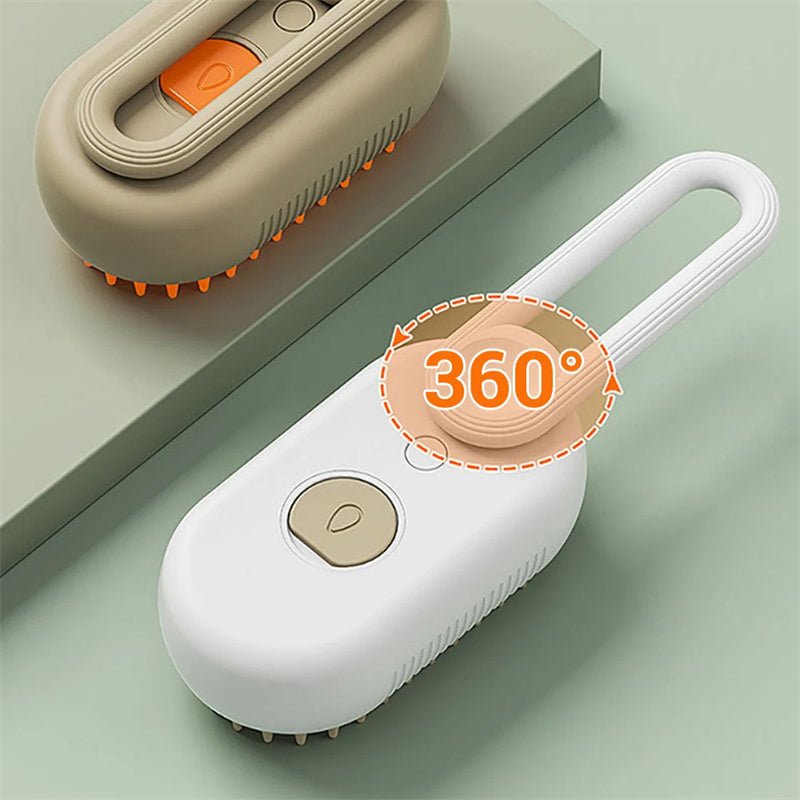 電動スチームペットブラシ 3-in-1 抜け毛・毛玉ケア USB充電 猫・犬用 | Kizuna Pets