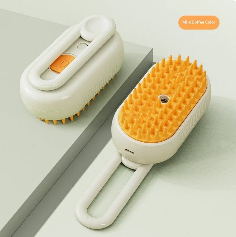 電動スチームペットブラシ 3-in-1 抜け毛・毛玉ケア USB充電 猫・犬用 | Kizuna Pets