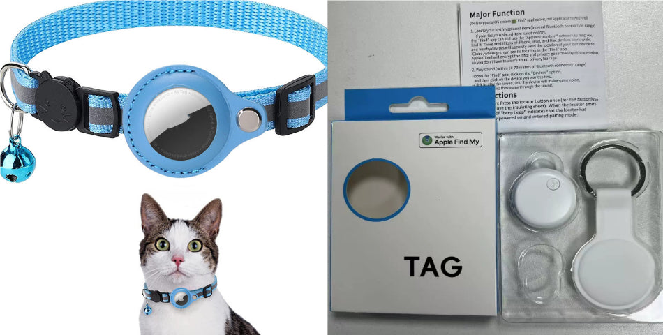 猫犬用リフレクティブ首輪 AirTag対応防水ホルダー付き 7色展開 | Kizuna Pets
