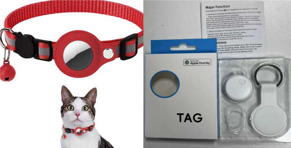 猫犬用リフレクティブ首輪 AirTag対応防水ホルダー付き 7色展開 | Kizuna Pets