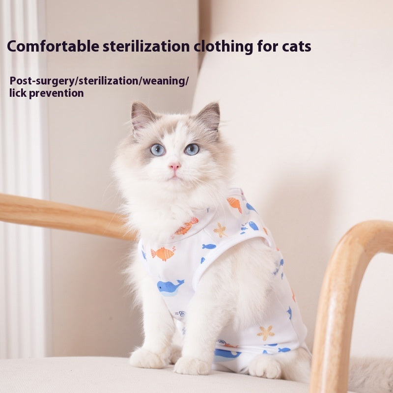 猫用不妊手術服 術後ケア・傷口保護 柄プリント S〜XL 20種 | Kizuna Pets