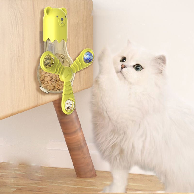 猫用多機能知育ボール 光る・鳴る・回る ティーザー付き | Kizuna Pets