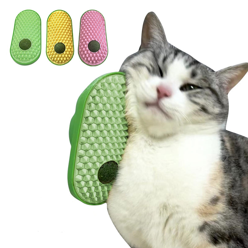 壁貼りキャットニップボール 猫用セルフグルーミングブラシ 抜け毛ケア | Kizuna Pets