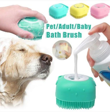 ペット用シリコンバスブラシ シャンプー注入式 犬猫用 マッサージ・グルーミング | Kizuna Pets