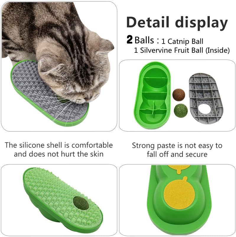 壁貼りキャットニップボール 猫用セルフグルーミングブラシ 抜け毛ケア | Kizuna Pets