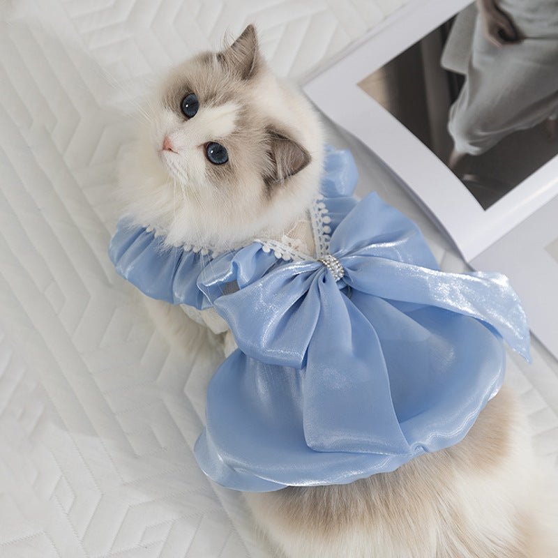 猫用 きらきら大きなリボンドレス プリンセススタイル【XS〜2XL対応】 - Kizuna Pets
